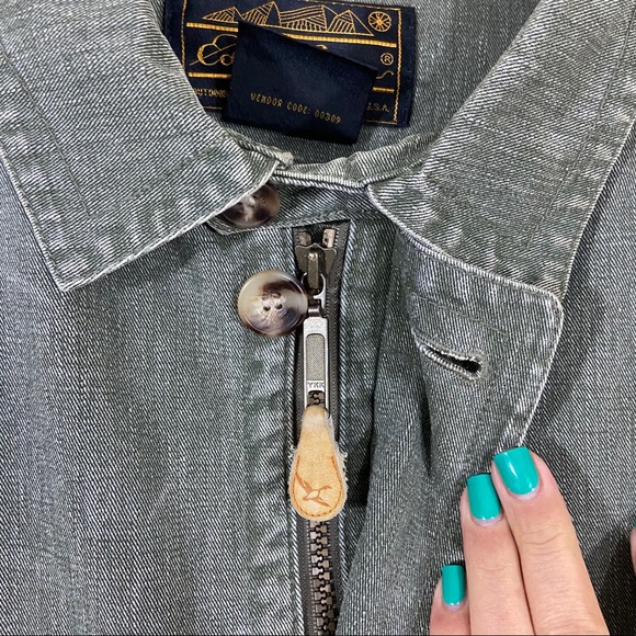 Eddie Bauer Men Green Denim Carpenter Jacket Coat - Picture 8 of 16